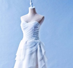 401W006 Princess A Line Brown Layered Rufffles Top Malaysia Wedding Dress Designer Rental