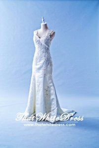 405W004 CS Lace sleeves strap Duchesses Mermaid Trumpet Wedding Dress Designer Malaysia