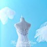 611LLW01 XN Christine Off Shoulder A line Zip Illusion backbback Top Wedding Dress Designer Malaysia Custom Make