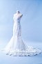 412W04 MM Tube Trumpet Sheer panel Wedding Dress Designer Malaysia