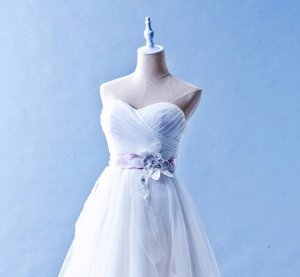 502W05 XJ Organza Pleated Sweet Heart Princess Ruffle Peach Belt Top Malaysia Wedding Dress Designer Rental