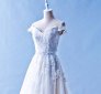 502W17 XJ Off Shoulder A line Belted A line Top Malaysia Wedding Dress Designer Rental