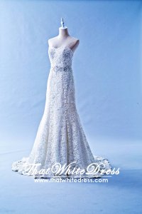502W20 XJ A line Guipure Lace Full Wedding Dress Designer Malaysia