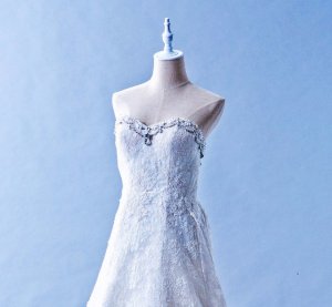 502W21 XJ A line Full lace Crystal Sweet Heart Top Malaysia Wedding Dress Designer Rental