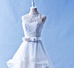 502W23 XJ High Neck Princess Ruffle Top Malaysia Wedding Dress Designer Rental