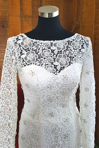 50 Long sleeves bateau boat neck Lace French floral guipure Lace Trumpet Mermaid Church ROM Wedding Dress Rental Gaun Baju Pengantin Muslimah Kahwin Nikah Sanding Malaysia Kuala Lumpur Petaling Jaya