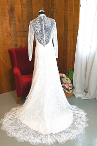 43 Long sleeves high collar neck Lace French Chantilly Baroque Lace Garden Beach ROM Wedding Dress Rental Gaun Baju Pengantin Muslimah Kahwin Nikah Sanding Malaysia Kuala Lumpur Petaling Jaya