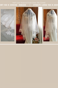 16 VT007  Premium Bride Wedding Veil Plain Soft Tulle Veil Long Short FingerTip Lace /Veil Tudung Pengantin Nikah Sanding High Quality