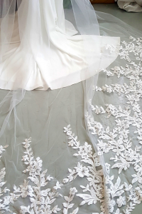 60 VTc011 Premium Bride Wedding Veil Plain Soft Tulle Veil Short Long Cathedral FingerTip Full French Lace/Veil Tudung Pengantin Nikah Sanding Wedding Dress Malaysia