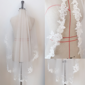 79 VTCMa017 Premium Bride Wedding Veil Plain Soft Tulle Veil Short FingerTip Single Pearl/Veil Tudung Pengantin Nikah Sanding Hair Accessories Kuala Lumpur