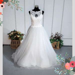 401W023 401W023 MR Illusioned Lace neckline Princess a