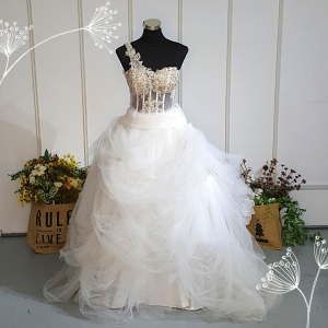 503W03 IS One Shoulder Illusion Bodice Princess a RM500