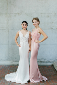 608LL04 LL Soie Low V neck illusion Silk Satin 31 Wedding Gown Designer Malaysia, Malay Bride Malaysia, Church Bride Malaysia, 