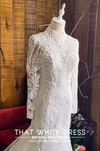 910LLW07 Darla LS baroque trumpet c Gaun Pengantin Muslimah Malaysia sewa Kahwin Nikah