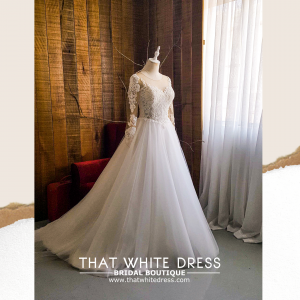 910LLW08 Sabrina LS baroque Princess Soft tulle a Bride Wedding Dress Designer Premium White Rental Kuala Lumpur
