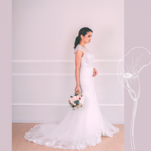 801LLW02 Sakura illusion neckline trumpet key hole back 4 Church Bride Malaysia, Bride Engagement Dress Rental Malaysia, Bridal Dress Rental Malay Kuala Lumpur Rental, ROM wedding dress rental Malaysia, 