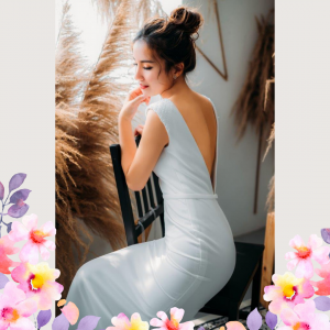 808BYW01 Meghan Long Sleeves Plain Satin Sparkle sleeves 3 Garden Wedding Malaysia, Beach Wedding Malaysia, Petite Wedding Gown rental Kuala Lumpur, 