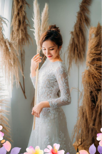 710LLW03 LL Melyssa illusion long sleeves boat neck wedding dress Alencon lace A line 6 Mermaid wedding dress,Church Bride Malaysia, Bridal Dress rental Petaling Jaya, Wedding Gown Designer Malaysia, 