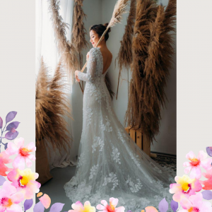 710LLW03 LL Melyssa illusion long sleeves boat neck wedding dress Alencon lace A line 1 Mermaid wedding dress,Church Bride Malaysia, Bridal Dress rental Petaling Jaya, Wedding Gown Designer Malaysia, 