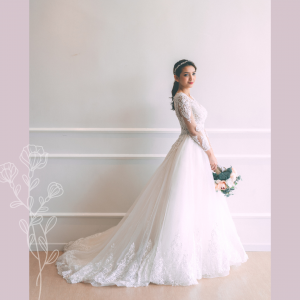 711XNW01 Adana Long Sleeves Illusion neckline fully beaded Princess 8 Long Sleeves Wedding Dress Rental Kuala Lumpur, French Lace wedding Dress rental Malaysia, 