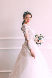 711XNW01 Adana Long Sleeves Illusion neckline fully beaded Princess 3 Garden Wedding Malaysia, Beach Wedding Malaysia, Petite Wedding Gown rental Kuala Lumpur, 