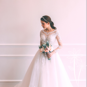 711XNW01 Adana Long Sleeves Illusion neckline fully beaded Princess 5 Princess Wedding Gown Malaysia, Petite Bridal Wedding Dress rental Kuala Lumpur, 
