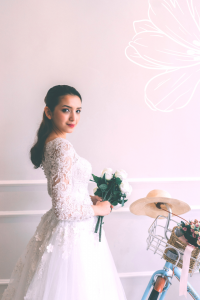 711XNW03 Rennes Long Sleeves Deep V illusion neckline Princess Zip 3 Malay Wedding Dress Design Kuala Lumpur, Wedding Ballgown rental Malaysia, 