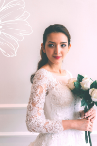 711XNW03 Rennes Long Sleeves Deep V illusion neckline Princess Zip 1 Long Sleeves Bridal Dress Malaysia Rental, French Lace wedding Dress rental Malaysia, 