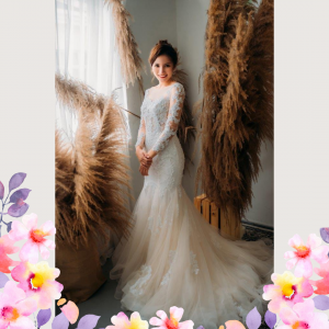 75LLW03 LL Amie Long Sleeves Illusion Bodice Light Beige Trumpet Button Back 4 Mermaid wedding dress,Church wedding dress long Sleeves Malaysia, Bridal Dress Rental Malay Kuala Lumpur Rental, Wedding Dress Rental Minimalist Malaysia, 