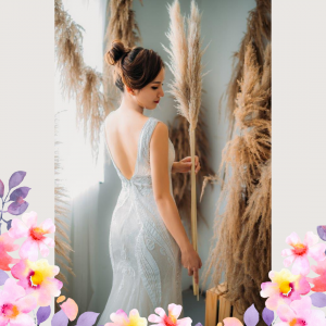 808LLW02 Sammie Deep V Spanish Guipure Deep V back trumpet 3 Romantic wedding dress Malaysia, Church Wedding Malaysia, Long Sleeves Bridal Dress Malaysia Rental, 