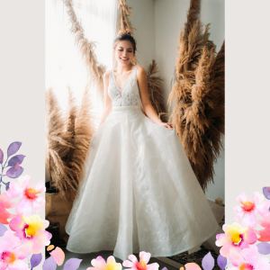 812BY02W03 Maryssa  Strap V neck illusion bodice satin sheath 7 Church Bride Malaysia, Bride Engagement Dress Rental Malaysia, Bridal Dress Rental Malay Kuala Lumpur Rental, ROM wedding dress rental Malaysia, 