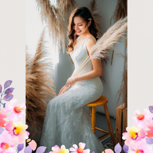 812BY03W03 Rellye Strap V neck Chantilly lace V back  trumpet 2 Church Bride Malaysia, Bride Engagement Dress Rental Malaysia, Bridal Dress Rental Malay Kuala Lumpur Rental, ROM wedding dress rental Malaysia, 