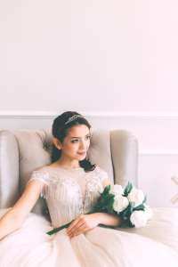 Evening Dress 711XNE06 Champagne stripe sequin Princess 1 Princess Wedding Gown Malaysia, Petite Bridal Wedding Dress rental Kuala Lumpur, 