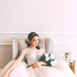 Evening Dress 711XNE06 Champagne stripe sequin Princess 1 Princess Wedding Gown Malaysia, Petite Bridal Wedding Dress rental Kuala Lumpur, 