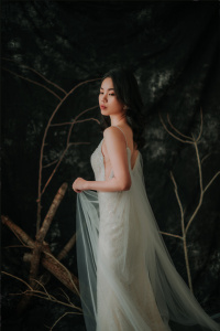 201RYW01 Mia Champagne Spag Geometry Trumpet 4 ROM wedding dress rental Malaysia, Simple wedding dress malaysia, ROM wedding gown Kuala Lumpur, Garden wedding reception Malaysia, 