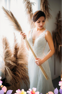 906BY04W01 Carina Deep V illusion back A line stripes 1 Mermaid wedding dress,Sexy Wedding Gown Malaysia, Romantic wedding dress Malaysia, Garden wedding reception Malaysia, ROM wedding gown Kuala Lumpur, 