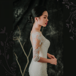909BY05W02 Dara LS Beige trumpet Guipure lace 4 Long Sleeves Wedding Dress Rental Malaysia, Pengantin Muslimah Malaysia, Muslim Bride Malaysia, Church wedding dress long Sleeves Malaysia
