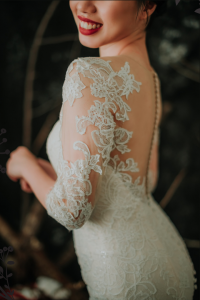 909BY05W02 Dara LS Beige trumpet Guipure lace 7 Mermaid wedding dress,French Lace wedding Dress rental Malaysia, Long Sleeves Wedding Dress Rental Malaysia, Wedding Gown Designer Malaysia, Malay Wedding Dress Malaysia, 