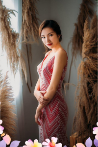 Evening Dress 906BY04E01 Jarina Red Spaghetti strap full sequin in white lace 2 Bride Wedding Event Reception Dinner Dress rental Malaysia