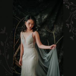 201RYW01 Mia Champagne Spag Geometry Trumpet 2 Full lace wedding dress malaysia, Petite Bridal Wedding Dress rental Kuala Lumpur, Sexy Wedding Gown Malaysia, 