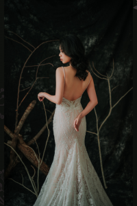 201RYW03 Sophia Skin Spag Baroque full lace trumpet 3 spaghetti strap, Mermaid wedding dress,Church Bride Malaysia, Bridal Dress rental Petaling Jaya, Wedding Gown Designer Malaysia, 