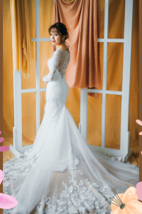 211BY10W02 Annabelle Long Sleeves Trumpet Floral lace i Mermaid wedding dress,Church wedding dress long Sleeves Malaysia, Bridal Dress Rental Malay Kuala Lumpur Rental, Wedding Dress Rental Minimalist Malaysia, 