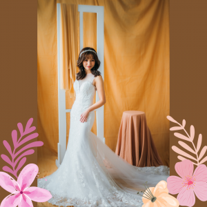 211BY10W04 Arabelle LS Trumpet Floral Guipure a Wedding Dress Rental Minimalist Malaysia, Full lace wedding dress malaysia, 
