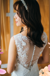 211BY10W04 Arabelle LS Trumpet Floral Guipure d Wedding Dress Rental Minimalist Malaysia, Crepe Wedding Dress Rental Kuala Lumpur, Satin Wedding Dress Rental Kuala Lumpur, ROM wedding gown Kuala Lumpur, Simple wedding dress malaysia, 