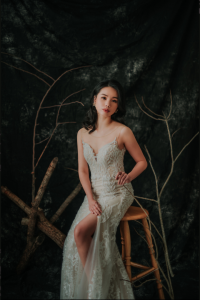 910LLW03 Vinona Champagne strap V mermaid tulle overlay 5 Mermaid wedding dress,Baju Pengantin Designer Malaysia, Pengantin Muslimah Malaysia, Wedding Dress rental Kuala Lumpur, 