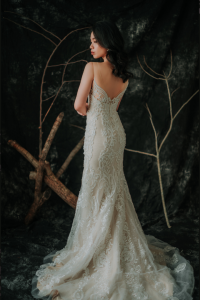 910LLW03 Vinona Champagne strap V mermaid tulle overlay 1 Mermaid wedding dress,Long Sleeves Bridal Dress Malaysia Rental, Gaun Kahwin Malaysia sewa, Wedding Gown Designer Malaysia, 