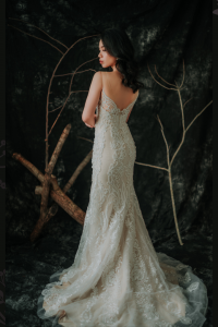 910LLW03 Vinona Champagne strap V mermaid tulle overlay 7 Mermaid wedding dress,Baju Pengantin Designer Malaysia, Pengantin Muslimah Malaysia, Wedding Dress rental Kuala Lumpur, 